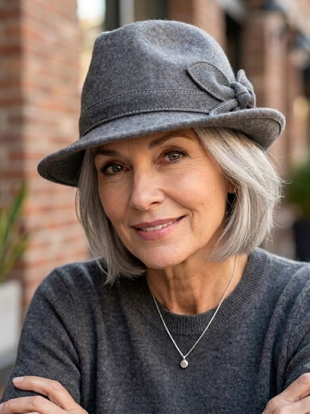 Sunday Afternoons Gray Wool Felt Fedora Hat SPF 50 Women